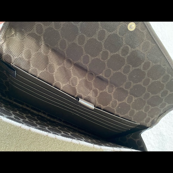 Vintage Oroton canvas and brown leather clutch - Picture 3 of 5